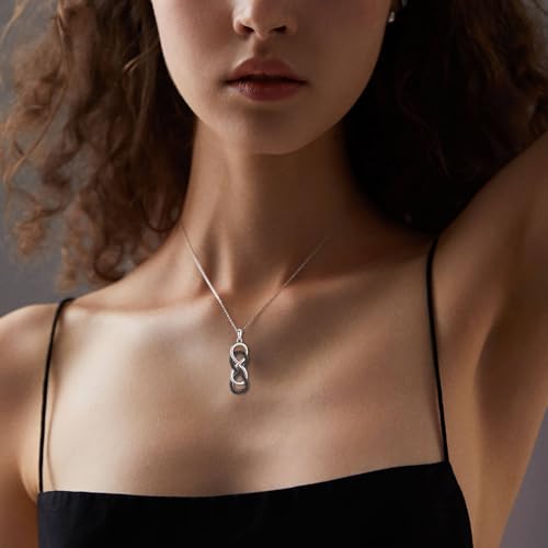 APOTIE Celtic Infinity Necklace for Women - 925 Sterling Silver CZ Infinite Pendant Eternal Jewelry Gifts for Women Girlfriend Wife2