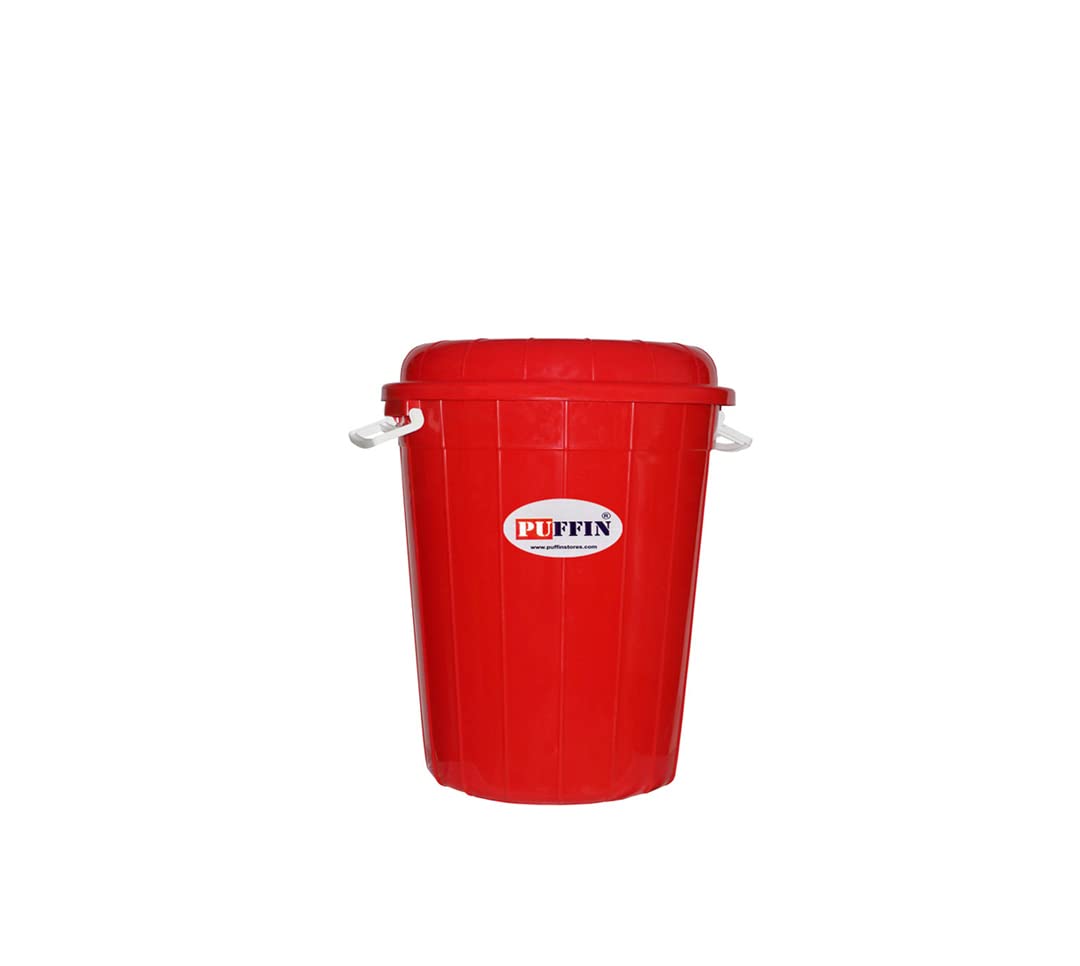 Puffin Multipurpose Plastic Storage Bucket 50Ltr Drum Red(1PCS) (B0BCXT4CLT) Amazon Price History, Amazon Price Tracker