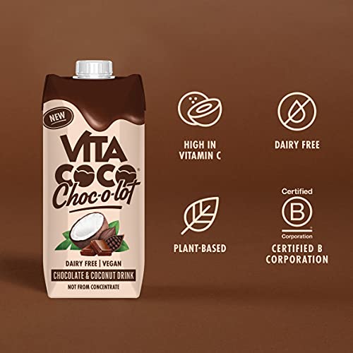 Vita Coco - Choc-o-lot - Vegan Chocolate & Coconut Drink (330ml x 12) - Packed With Electrolytes - Vegan - Gluten Free - Dairy Free - Full of Vitamin C & Potassium