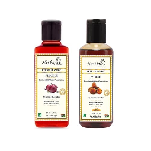 Herbigiri Herbal Ayurvedic Hair Care Kit - Satritha Shampoo + Red Onion Hair oil 210 ml each (2 Items in the set)-image-36