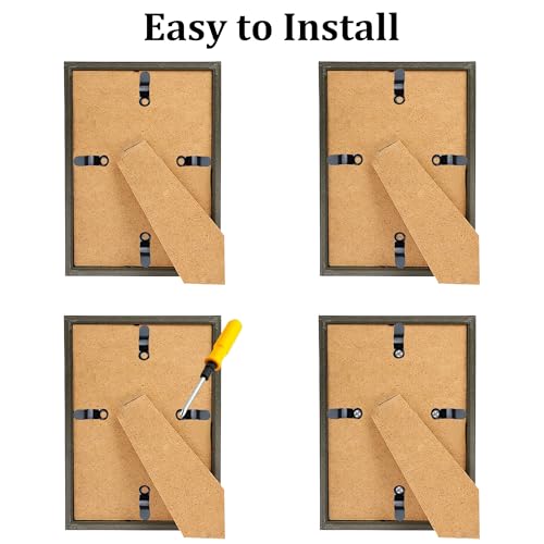 Image of 100Pcs Picture Frame Turn Button Fasteners with Screws, 7x23mm Metal Photo Frame Hardware Backing Clips for Hanging Pictures, Posters, Drawing Crafts - Black