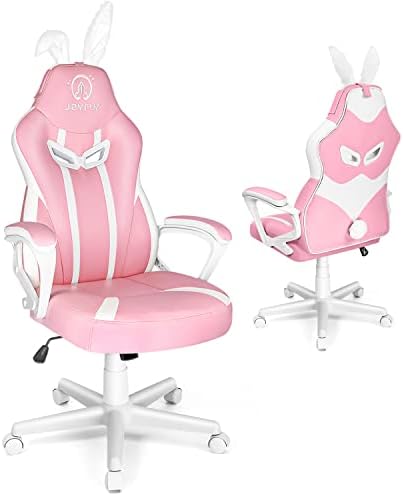 JOYFLY Pink Video Gaming Chair for Kids, Gamer, Girls, Teens Adults Computer Chair Silla Ergonomic Chair（Pink-White）