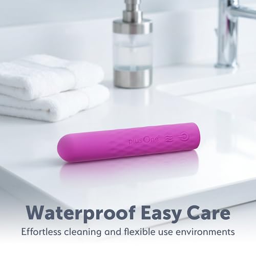 Image of plusOne Super Bullet Massager, Waterproof, Silicone, USB Rechargeable, Personal Wellness Device with 10 Settings and Warming Feature