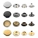 CRAFTMEMORE Snap Fasteners Color Plated Solid Brass Snaps Heavy Duty Press Stud Poppers Ring-Socket Button #201 VT47 Pack of 10 (15 mm, Antique Brass)