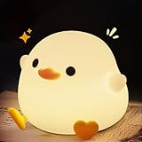 YR YRHH-PET Cute Duck Night Light, Dodo Duck Lamp, Bean Shape, LED Squishy Novelty Ducky Light, Food Grade Silicone Dimmable Nightlight, Light Up Duck Gifts, Baby Kids Nursery Room College Dorm Décor