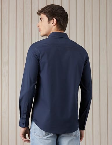 Image of Amazon Brand - Symbol Men's Solid Slim Fit Cotton Casual Shirt | Plain | Full Sleeve | Summer (Available in Plus Sizes)