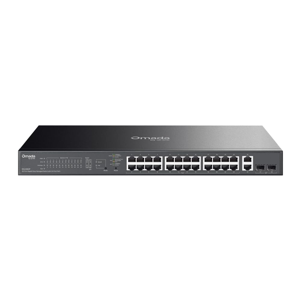 TP-LINK 28-PORT 1G EASY MANAGED SWITCH 24X POE+ 2X SFP 250W POE POWER (ES228GP)