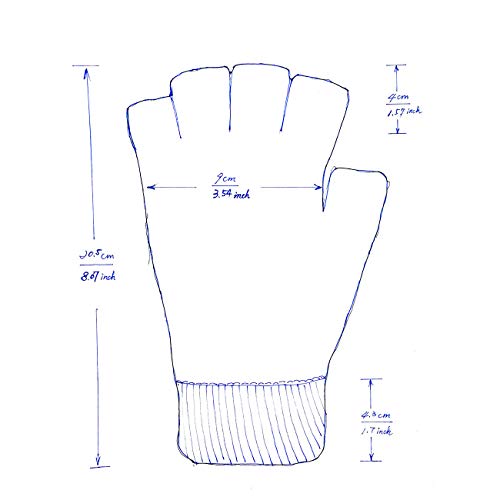Imongol- Pure Wool Mens Half Fingers Mid Fingerless Gloves Mittens For Women Men (Dark Grey) #TOP2