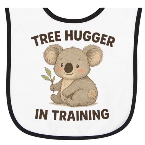 inktastic Tree Hugger in Training Cute Koala Baby Terry Cloth Bib