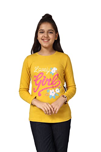 Image of KYDA KIDS 100% Cotton Girls Full Sleeve Printed T-Shirt,Regular fit Round Neck Tops (Pack of 3)