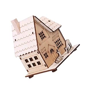 Nuobesty ZM4108H20BBU Drewniany Domek LED