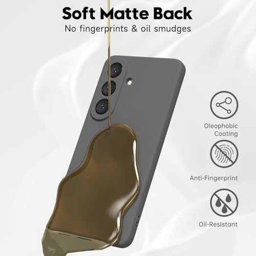 Image of DIZORO Microfiber Candy Case Compatible for Samsung S26 Smooth Touch Cushion Liquid Soft Silicone Gel Rubber Phone Cases Non-Slip Full Body Protective Shockproof Back Cover - Space