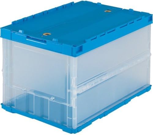 Amazon｜薄型折りたたみコンテナ 50L ロックフタ付 透明 5個セット