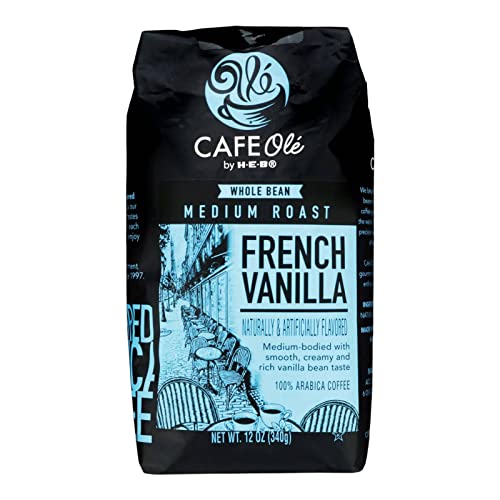 Heb Cafe Ole Whole Bean Coffee 12Oz Bag (Pack Of 3) (French Vanilla - Medium Dark Roast (Full City)) #TOP20