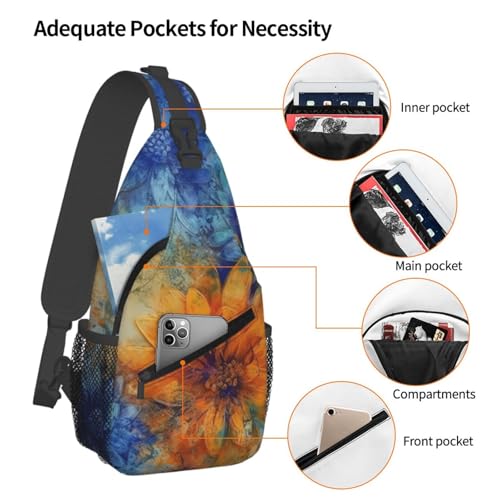 Mochila Bandolera Deportiva para Senderismo Unisex Negra miniatura 4