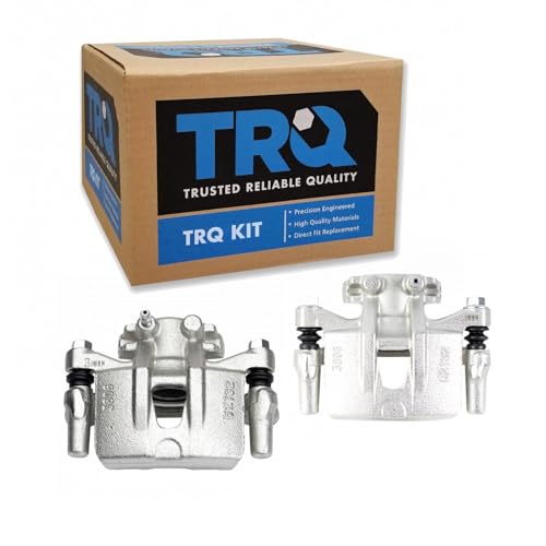 Image of TRQ Rear Brake Caliper Set Brackets Hardware Zinc Coated Compatible with 2009-2011 Mitsubishi Lancer 2007-2013 Outlander