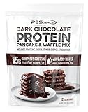 PEScience Protein Pancake Mix for Protein Waffles and Pancakes, Just Add Water, Whey and Casein Blend, Amazing Taste and Fluffy Texture - Dark Chocolate, 12 Servings