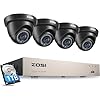 ZOSI 3K Lite Security Camera System with 1TB Hard Drive,AI Human/Vehicle Detection,Night Vision,H.265+ 8Channel HD TVI DVR Recorder,4pcs 1080P HD 1920TVL Indoor Outdoor Surveillance CCTV Dome Cameras