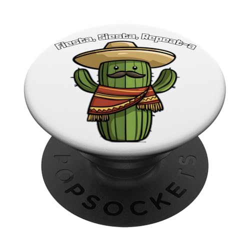 refranes divertidos, cactus, fiesta, siesta, repeat-a PopSockets PopGrip Adhesivo
