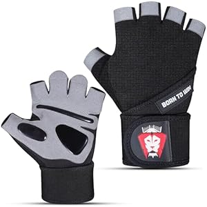 BORN TO WIN Weight Lifting Gym Gloves for Men & Women Wrist Supports, Non-Slip Padded Palm Grip Gloves Gym, Breathable Workout Gloves for Training, Fitness, Exercise, CrossFit, Cycling & Pull-Ups