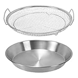 Stainless Steel Oil Strainer Set, 2-Piece Mesh Draining Rack with Catch Pan, Cooking Oil Filter, Oil Drain Pan, Grease Strainer, for Deep Frying, Kitchen Cooking (Large)
