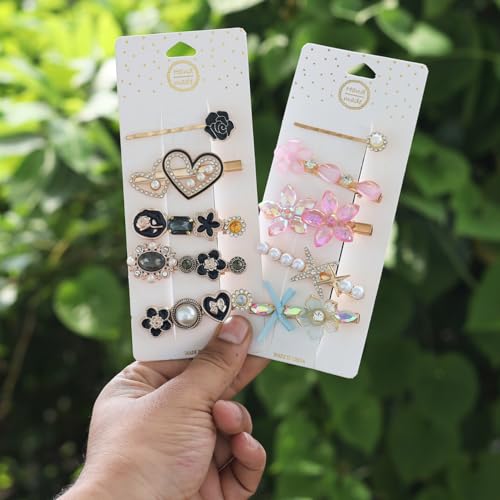 Image of Annacreations Korean Fashion Style Pearl Rhinestone Metal Hair Clips Hair Pin Stylish Jewellery Hair Accessories for Women's & Girls (Pack of 25 Pcs)