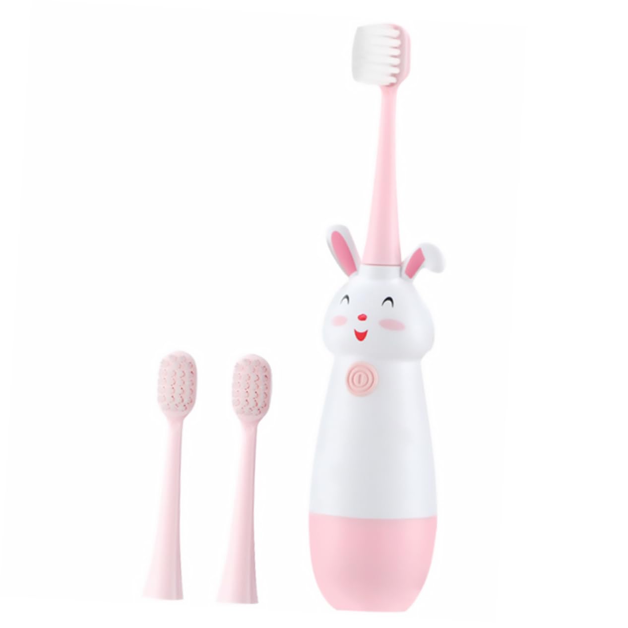 Mipcase 3 Juegos Cepillo Eléctrico Infantil con Diseño de Dibujos Animados Vibración Sónica Cabezales de Repuesto Compacto y Fácil de Usar para Bebés Color Rosa