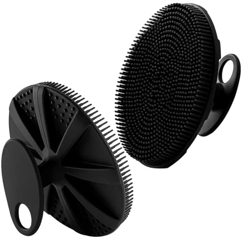 [2 Stück] Silikon Duschbürste, Silicone Body Scrubber, Duschbürste, Handreinigungsbürste Für Die Haut, Hygienische Silikon Körperbürste Für Empfindliche Haut, Sanftes Peeling Und Guter Schaum