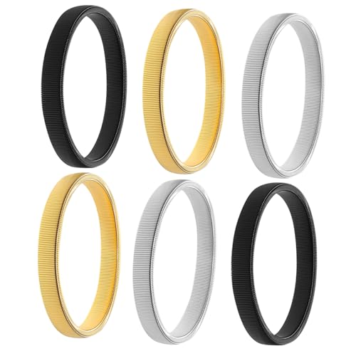 Beavorty 6 Pack Stretchy Elastic Armband Cuffs Sleek Sleeve Garters for Men Women Metal Shirt Sleeve Holders