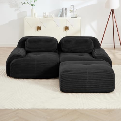 Image of Corduroy Modular Sectional Sofa, Oversized Cloud Couches for Living Room