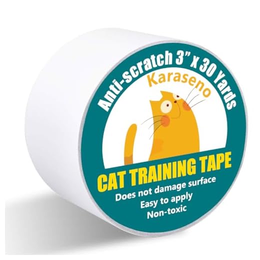 Karaseno Anti Cat Scratch Tape, 3 inches x 30 Yards Cat Training Tape, 100% Transparent Clear Double Sided Cat Scratch Deterrent Tape, Furniture Protector for Couch, Carpet, Doors, Pet & Kid Safe