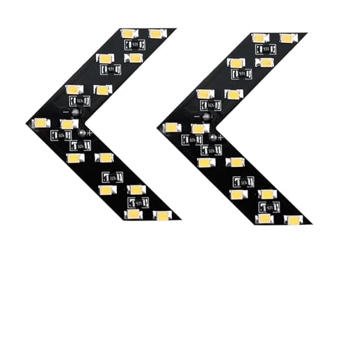 Wuyaoyao 2PCS 14-SMD LED Arrow Panel Lights for Car Side Rear View Mirror, 12V Side Mirror Turn Signal Indicator Lights, Car Rearview Mirrors Turn Signal Sequential Light Motorcycle Taillight (Yellow)