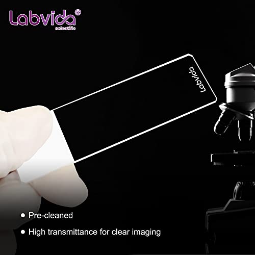 Labvida 1440pcs of Pre-Cleaned White Color Frosted Microscope Slide, Dim.75mmx25mm, Super Grade Glass, Ground Edges, 45° Safety Corners, LVQ034WX