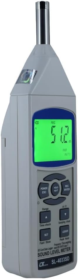 Sonómetro digital de clase 1, (30–130 dB) ideal para escuelas, monitorización de ruido ambiental, laboratorios y pruebas de ruido vehicular – Lutron SL-4033SD