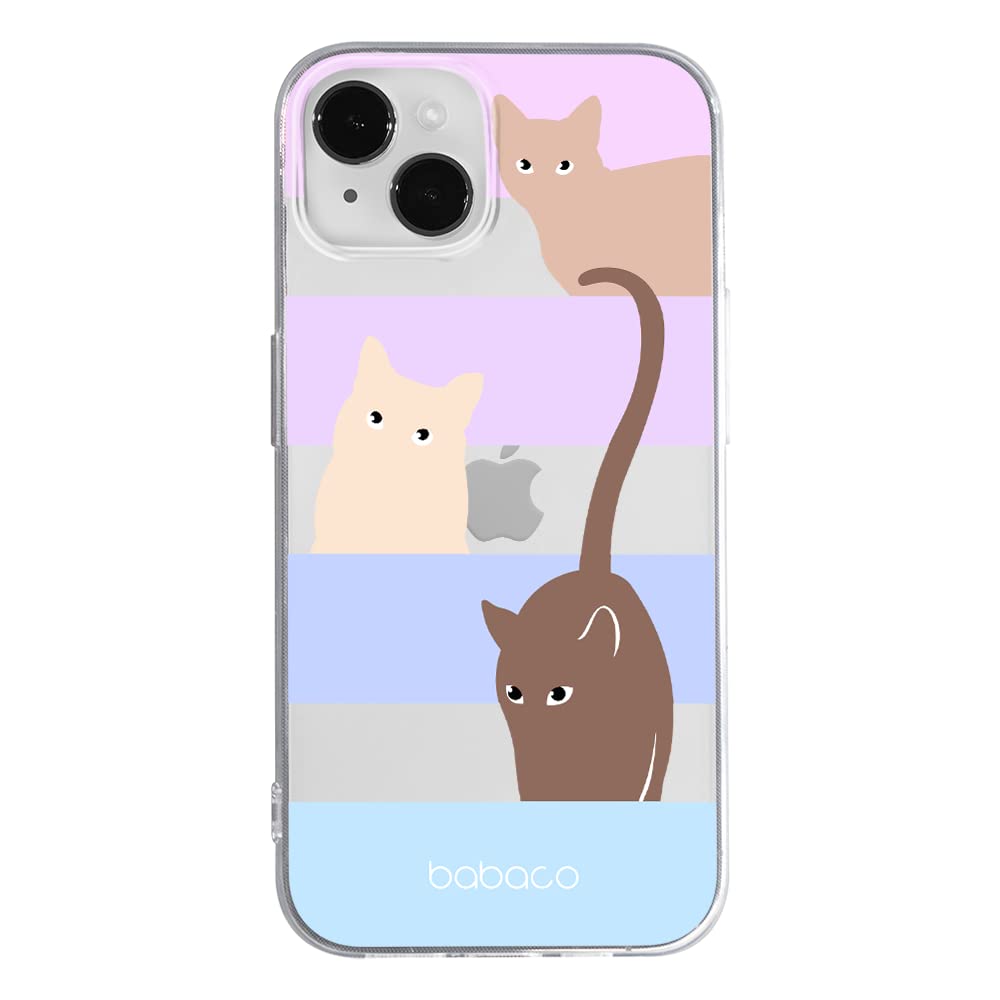 ERT GROUP mobile phone case for Apple Iphone 14 original and officially Licensed Babaco pattern Cats 014 optimally adapted to the shape of the mobile phone, partially transparent