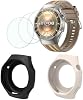 Protector de pantalla y funda compatible con Huawei Watch GT 6 Pro Smart Watch, pantalla de 1.47'', película protectora de vidrio templado HD y fundas suaves de silicona, no para GT 6 (paquete de 3+2) 2