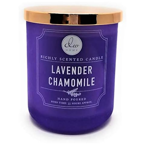 DW Home Lavender Chamomile Medium 1 Wick Hand Poured 9.21 oz Purple Candle Cover