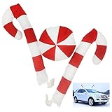 KOVOT Candy Cane Car Decoration Set: Includes Candy Canes for Windows and a Candy Nose