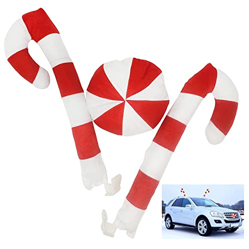 Kovot Candy Cane Car Decoration Set: includes Candy Canes for Windows and a Candy Nose