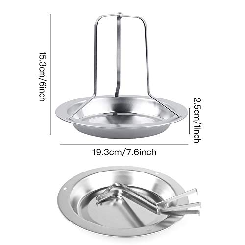 Chicken Roaster Rack,2 Pack Stainless Steel Beer Can Chicken Holder Vertical Roaster Rack Chicken Roasting Rack Roasting Pan for Grill Oven BBQ - Thumbnail 7