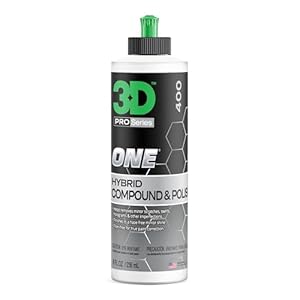 3D One Car Scratch & Swirl Remover Hybrid Rubbing Compound & Polish Buffing Compound for True Paint Correction 8oz Made in USA
