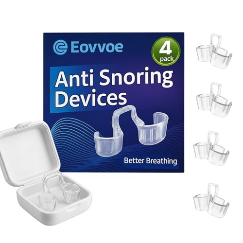 Anti Snoring Devices, Snoring Solution with Adjustable Snore Stopper, 3-Gear Fit, Improves Airflow, Reusable – 4 Pack