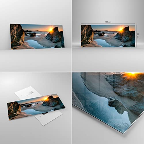 Miniatura 2 de Decoracion Salon Paisaje Británico Orilla Costa Vidrios Decorativos 120x50cm Cuadro Sobre Vidrio Moderno Cocina Cuadros Pared Impresiones Impresión En Cristal Wall Art Prints Grande Gab120x50-3174
