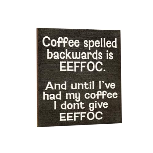 JennyGems Coffee Spelled Backwards is EEFFOC Funny Fridge Magnets, 3 x 3 Inches, Sarcastic Magnets, Made in USA