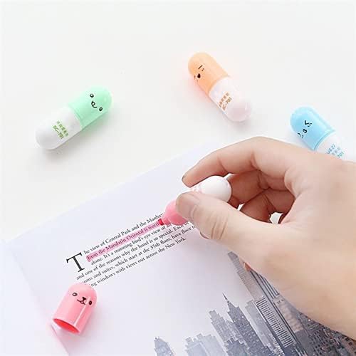 U-K 6pcs Cute Mini Smiling Face Highlighter Beautiful Cartoon Painting Pen Marker Pens Kawaii Stationery School Office Supplies Durable Useful and Practical Cute Design Practical Design