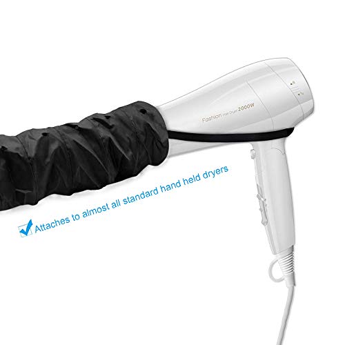 Bonnet Hood Hair Dryer Attachment - Adjustable Extra Large Bonnet Hair Dryer For Hand Held Hair Dryer With Stretchable Grip And Extended Hose Length (Black) #TOP2