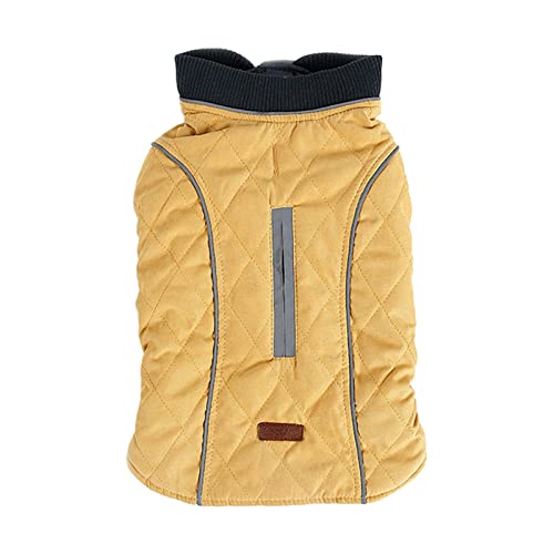 Chaqueta para perro, ropa de disfraz, chaqueta para mascotas, abrigo para cachorros, gatos, invierno, amarillo cálido, talla S