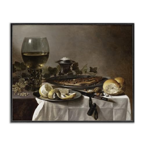 Classic Still Life with Herring, 24 x 30 Inch Framed Giclée Print
