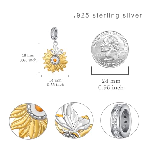 Mustard Seed Charm 925 Sterling Silver Sunflower Mustard Seed Charm Mustard Seed Jewelry Gifts for Women4