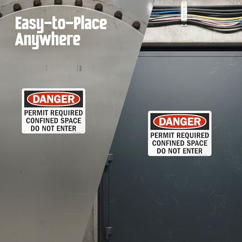 Panneau espace confiné danger permit required do not enter 10x14
